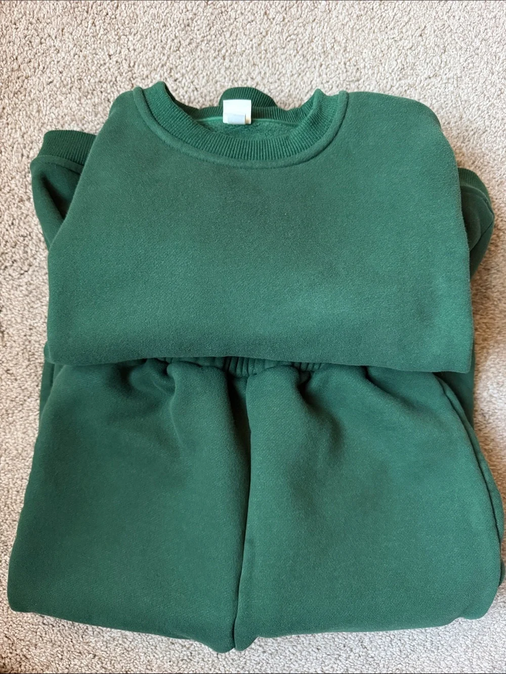{OORI NOA} thick green fleece sweat set 6/7T